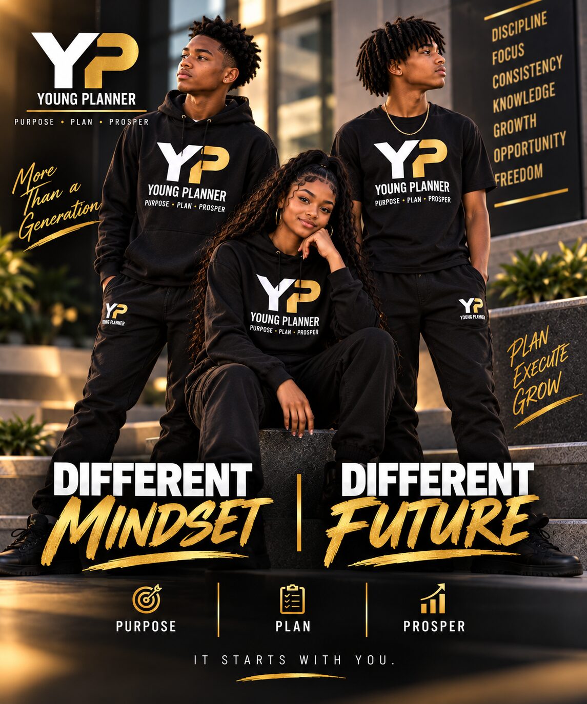 Young Planners campaign frame — different mindset, different future